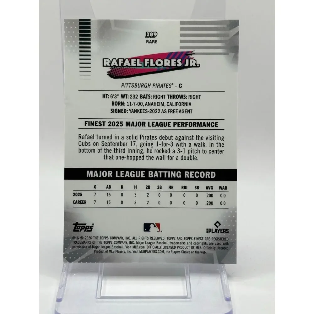 2026 Topps Finest Rafael Flores Jr Rookie Purple Geometric Refractor 45/75 SP RC
